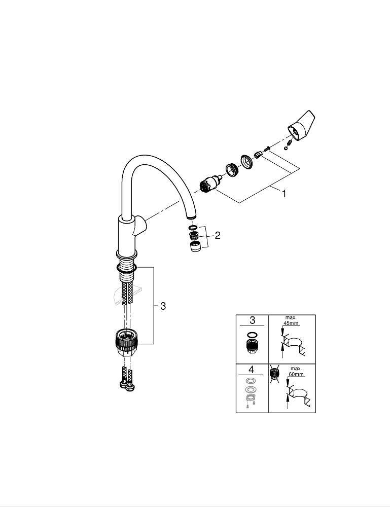 Смеситель для кухни grohe 31234001