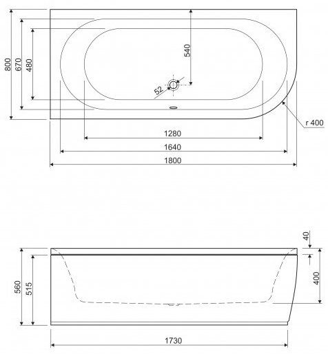Акриловая ванна Cezares 180x80 METAURO CORNER-180-80-40-L левая фото 3