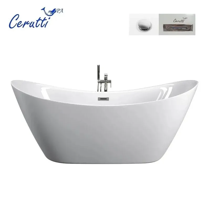 Акриловая ванна Ceruttispa NEMI 180x80 CT10201 со сливом-переливом