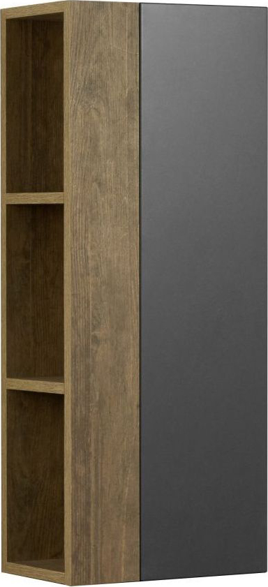 Шкаф-пенал Акватон Терра 35x85 см серый / тёмное дерево 1A247503TEKA0 правый