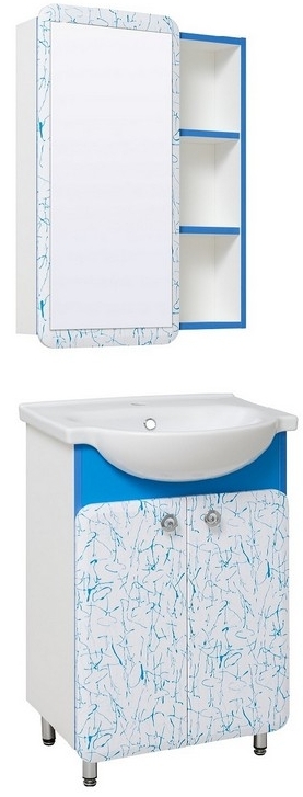Мебель для ванной Runo Капри 55 напольная синяя