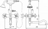 Смеситель Cezares Nostalgia NOSTALGIA-PBV2-03/24-Bi для ванны с душем фото 2