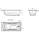 Ванна акриловая Marka One Prime 180x75 01пра1875 прямоугольная фото 6