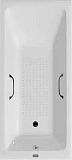 Чугунная ванна Vinsent Veron Kingston VKN1808050H/VH0012BL-AS с квадратными черными матовыми ручками и антискользящим покрытием фото 1
