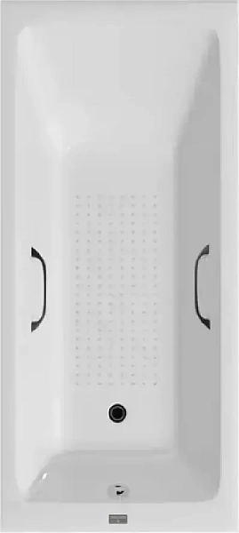 Чугунная ванна Vinsent Veron Kingston VKN1808050H/VH0012BL-AS с квадратными черными матовыми ручками и антискользящим покрытием фото 1