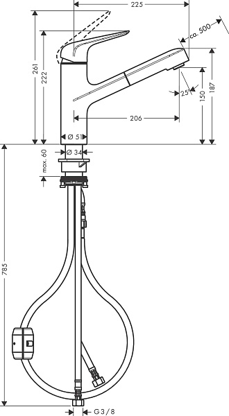 Смеситель Hansgrohe Focus M42 71814000 для кухонной мойки фото 5