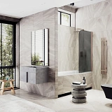 Шторка для ванны MaybahGlass 50x140 MGV-609-2 профиль бронза стекло графит фото 1