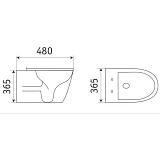 Унитаз CeramaLux B2330B подвесной безободковый с микролифтом фото 3