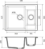 Мойка для кухни GranFest Quadro 80 см Q-610K графит фото 3