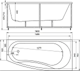 Акриловая ванна Aquatek Пандора 160x75 PAN160-0000053 с каркасом и сливом-переливом фото 2