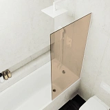 Шторка для ванны MaybahGlass 30x140 MGV-250-1у профиль белый стекло бронза фото 4