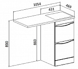 Мебель для ванной Runo Орион 105 напольная левая фото 3