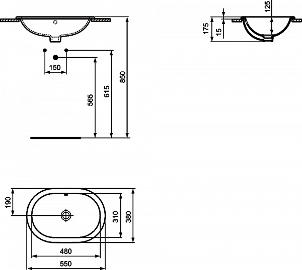 Раковина Ideal Standard Connect 55 см E504701 фото 3