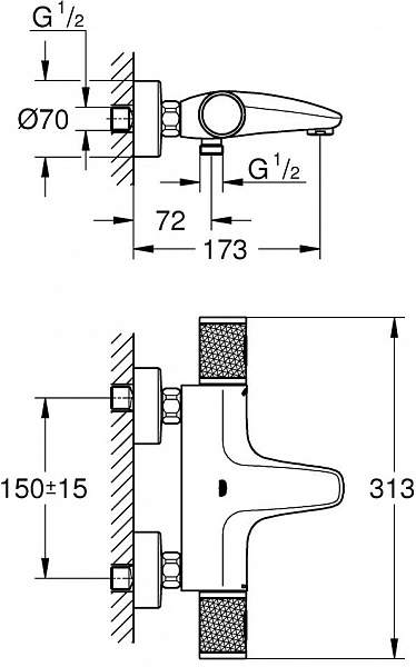 Термостат Grohe Grohtherm 1000 Performance 34779000 для ванны с душем фото 4