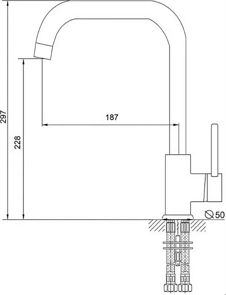 Смеситель Aringa Орта AR02020BL для кухонной мойки фото 5