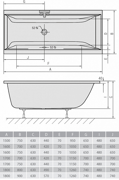 Акриловая ванна Alpen Cleo 180x80 a05611 фото 3
