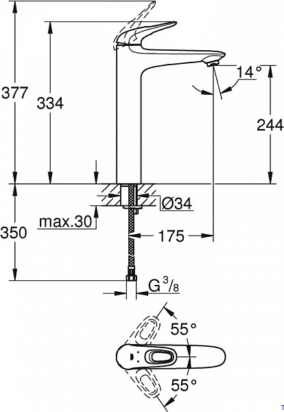 Смеситель Grohe Eurostyle 23570LS3 для раковины-чаши фото 4