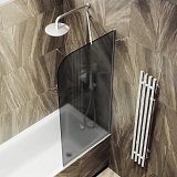 Шторка для ванны MaybahGlass 34x140 MGV-129-5у профиль хром стекло графит фото 2