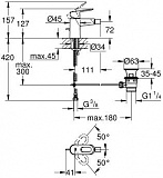 Смеситель Grohe BauLoop 23338000 для биде с донным клапаном фото 2