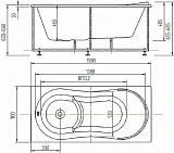 Акриловая ванна Aquatek Афродита 150x70 AFR150-0000026 с каркасом и фронтальной панелью и сливом-переливом фото 2