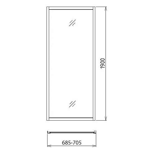 Душевая перегородка GEMY 70x190 A70 стекло прозрачное профиль хром фото 3