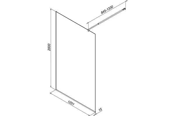 Душевая перегородка AM.PM Func 120x200 W84WI-120-F1-MTE стекло прозрачное профиль хром фото 7