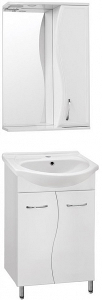 Мебель для ванной Style Line Эко Стандарт №12 55 напольная с зеркалом-шкафом Волна фото 1