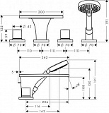 Смеситель Axor Massaud 18453000 для ванны с душем фото 2