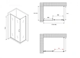 Душевой уголок ABBER Schwarzer Diamant 180x90 AG30180B-S90B стекло прозрачное профиль черный без поддона фото 5