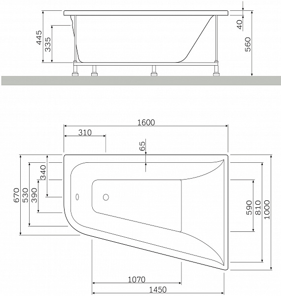 Акриловая ванна Am.Pm Inspire 160x100 W5AA-160L100W-A64 левая фото 2