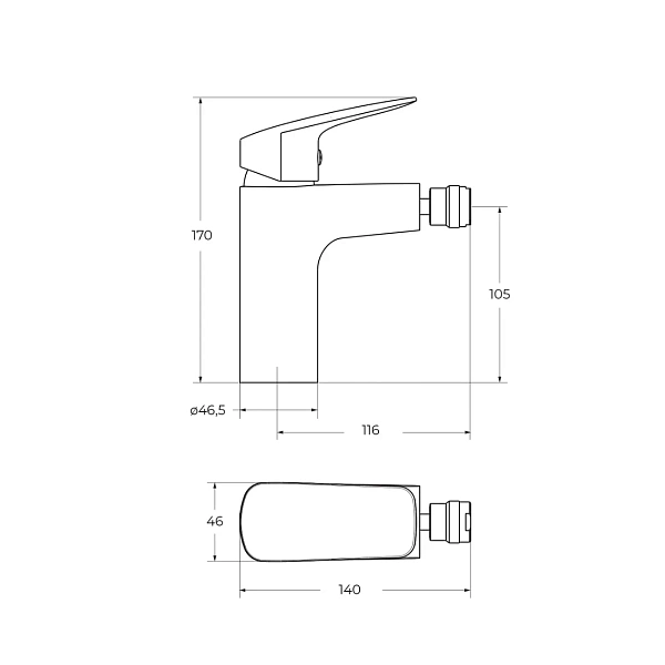 Смеситель для биде BelBagno DUE DUE-BD-CRM-W0 фото 2