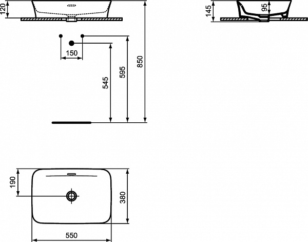 Раковина Ideal Standard Ipalyss 55 см E2078V8 фото 4