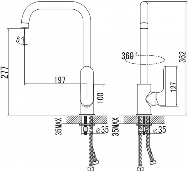 Смеситель Iddis Eclipt ECLSBL0i05 для кухонной мойки фото 7