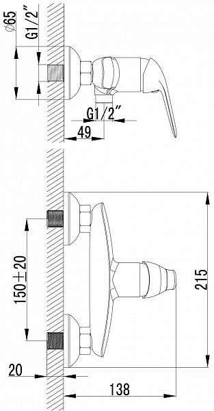 Смеситель Lemark Plus Advance LM1203C для душа фото 2