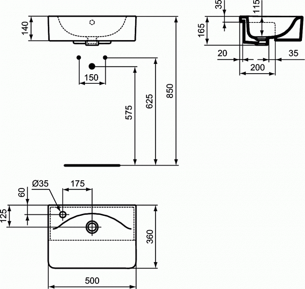 Раковина Ideal Standard Connect Cube 50 см E779401 фото 2