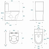 Унитаз-компакт Paomo Jessie PO-40801 напольный безободковый с микролифтом фото 11