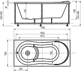 Акриловая ванна Aquatek Афродита 150x70 AFR170-0000045 с каркасом и сливом-переливом фото 2