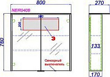 Зеркало-шкаф Aqwella Neringa 80x76 NER0408 с подсветкой фото 4