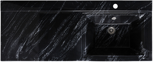 Раковина-столешница Runo SoloGrande Gamma 120 УТ000003588 левая черный мрамор фото 1