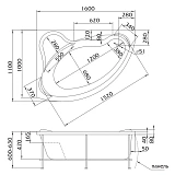 Ванна акриловая 1Marka Catania 160x110 01кт1610л асимметричная угловая левая фото 4
