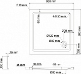 Поддон для душа Wasserkraft Amper 29T03 90x90 см фото 4