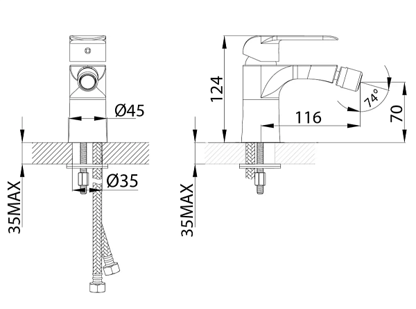 Смеситель Iddis Calipso CALSB00i04 для биде фото 3