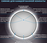 Зеркало Wellsee 7 Rays' Spectrum 60x60 см 172200110 c подсветкой за полотном фото 3