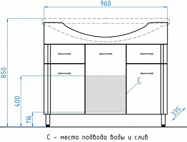 Мебель для ванной Style Line Эко Стандарт №26 100 напольная фото 5