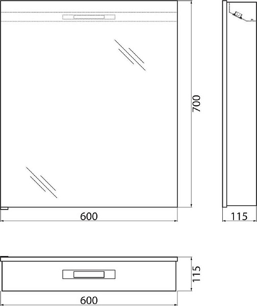 Зеркало-шкаф BelBagno SPC-1A-DL-BL-600 фото 12