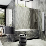 Шторка для ванны MaybahGlass 80x140 MGV-76-1ш профиль белый стекло бронза фото 3