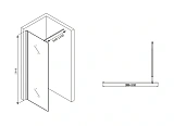 Душевая перегородка ABBER Immer Offen 100x200 AG61100B стекло прозрачное профиль черный фото 4