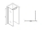 Душевая перегородка ABBER Immer Offen 90x200 AG61090B стекло прозрачное профиль черный фото 4