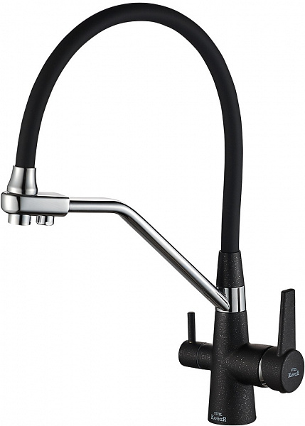 Смеситель Steel Hammer SH 903-6 BLACK CR для кухонной мойки фото 1