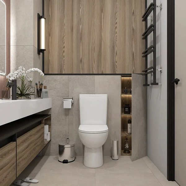 Унитаз-компакт Watersense Alina W00091 напольный безободковый с микролифтом фото 3